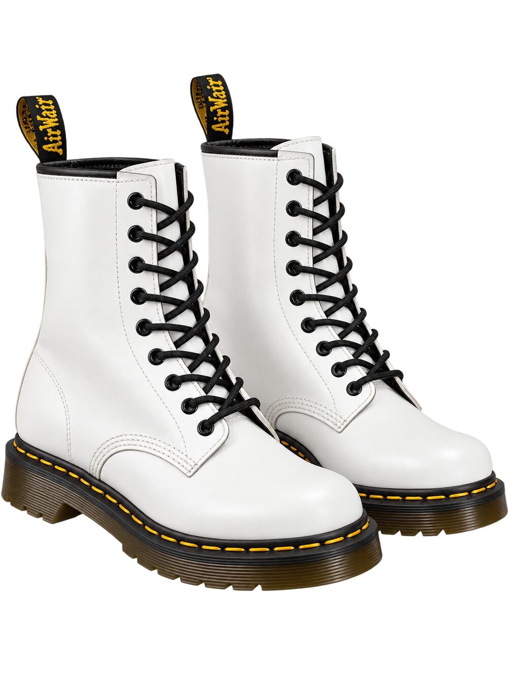 Dr Martens 1460 White Smooth Leather 8 Eye Combat Boots - Women's Size 6